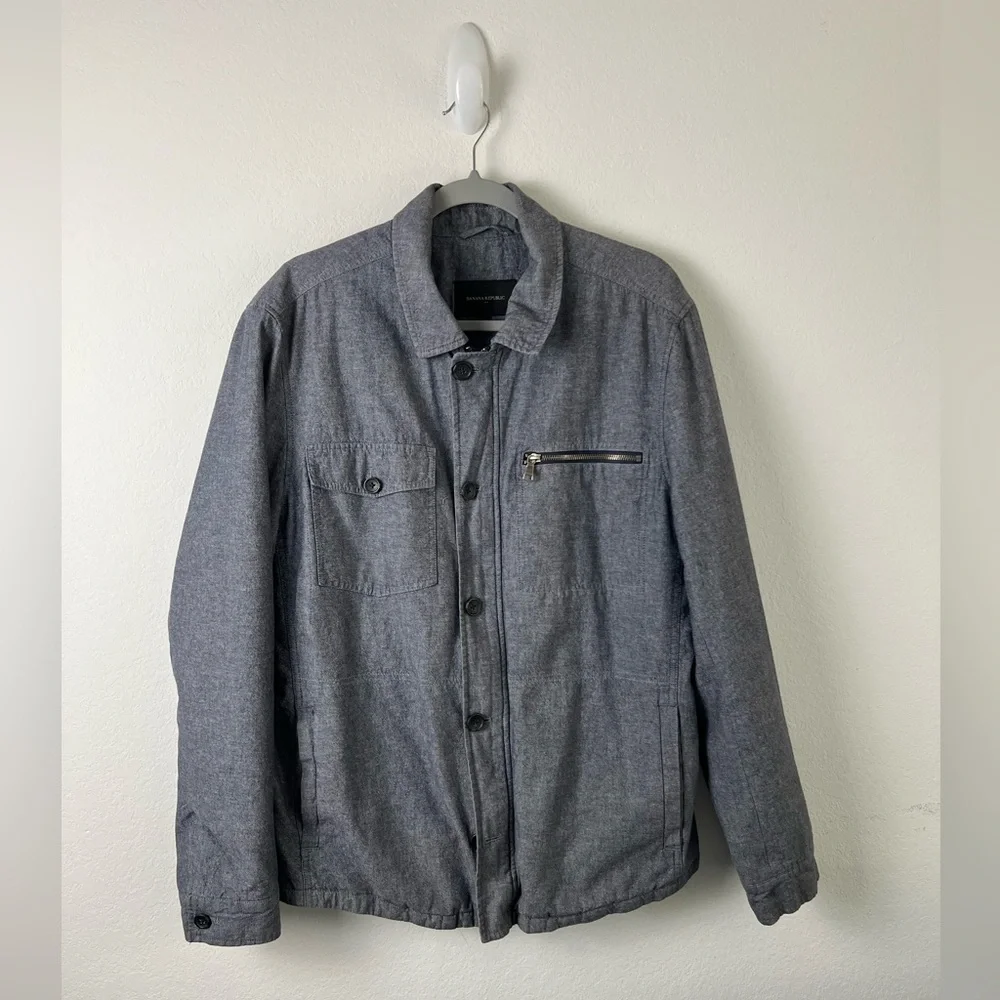 Banana Republic Blue Chambray Cotton Fall Winter Outdoor Activewear Jacket